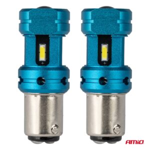 AMiO LED bulbs CANBUS 1157 BAY15D P21/5W 4SMD 1860 White 12/24V - Image 2