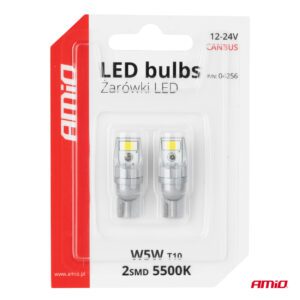 AMiO LED bulbs CANBUS T10 W5W 2SMD 3570 White 12/24V - Image 5