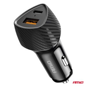 AMiO Car charger QC+PD 38W USB-A + USB-C AMIO-04283 - Image 5