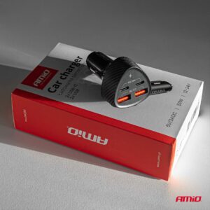 AMiO Car charger 50W 2x USB-A + 2x USB-C AMIO-04284 - Image 4