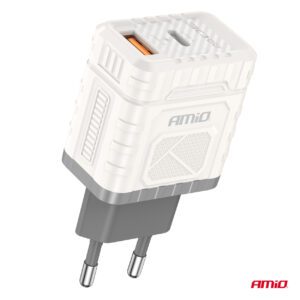 AMiO Wall charger Quick Charge GaN 30W USB-A + USB-C AMIO-04286 - Image 2