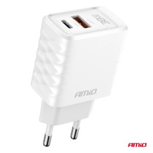 AMiO Wall charger Quick Charger GaN 38W USB-A + USB-C AMIO-04287 - Image 2