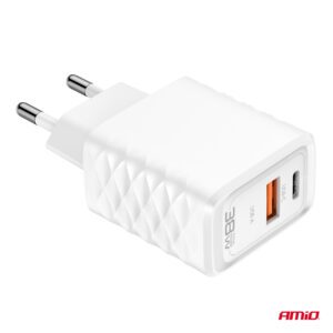 AMiO Wall charger Quick Charger GaN 38W USB-A + USB-C AMIO-04287 - Image 4
