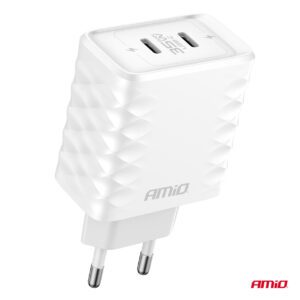 AMiO Wall charger Quick Charger 35W 2x USB-C AMIO-04288 - Image 2