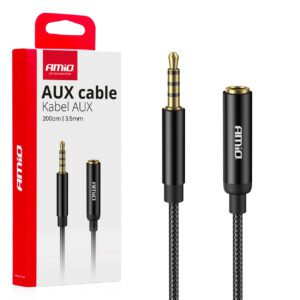 AMiO Extension cable AUX Mini Jack 3.5mm male to 3.5mm female 2m AMIO-04296