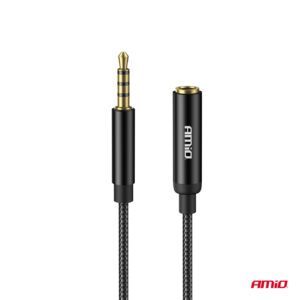AMiO Extension cable AUX Mini Jack 3.5mm male to 3.5mm female 2m AMIO-04296 - Image 4