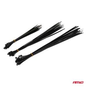 AMiO Black short plastic cable ties set of 60 pcs. AMIO-04314 - Image 2