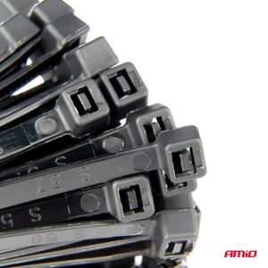 AMiO Black short plastic cable ties set of 60 pcs. AMIO-04314 - Image 4