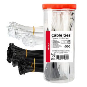 AMiO Multicoloured plastic cable ties set of 500 pcs. AMIO-04317