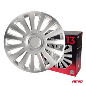 Car hubcaps 4pcs set Luxury silver 13" COLOR BOX, Versaco - Image 3