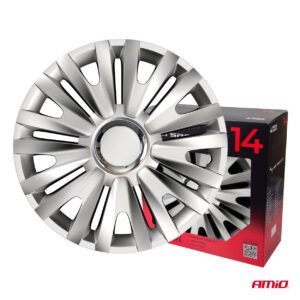 Car hubcaps 4pcs set Royal silver 14" COLOR BOX, Versaco - Image 3