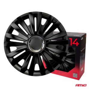 Car hubcaps 4pcs set Royal black 14" COLOR BOX, Versaco - Image 3