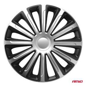 Car hubcaps 4pcs set Trend black & silver 14" COLOR BOX, Versaco - Image 2