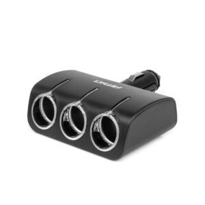 Triple extension socket 12/24V 120W 90° AMIO-04358