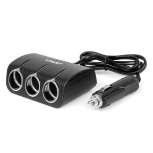 Triple extension socket 12/24V 120W 80cm AMIO-04359