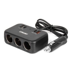 Splitter sa utičnicama za upaljač - 1x USB A 1x USB C QC 4.0 12/24V 120W 80cm AMIO-04365