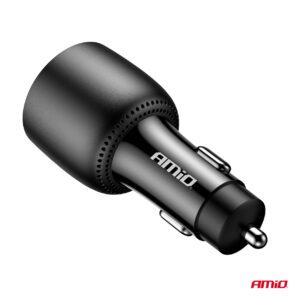 Car charger 2x USB-C + USB-A 12/24V 100W AMIO-04371 - Image 4