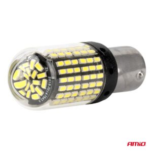 AMiO CANBUS LED bulbs 1156 BA15S P21W R10W R5W 4SMD 1860 White 12V 24V - Image 3