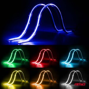 Flexible LED strips with controller multicolour RGB 2x30cm 12V AMIO-04579 - Image 7
