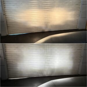 Dacia Sandero 2 with Osram LEDriving SL W21-5W DRL compared to factory halogen output collage