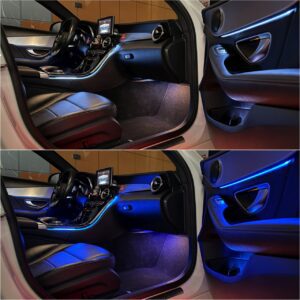 Mercedes Benz C W205 Ambitrim digital ambient lighting collage