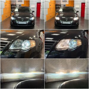 Passat B6 with Philips Ultinon Pro6000 Boost H7 low beam + LED look halogen high beam collage