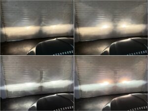 Škoda Octavia 3 FL with Philips Ultinon Pro6000 Boost H7 low beam + Osram Cool Blue Intense H7 high beam compared to factory halogen collage
