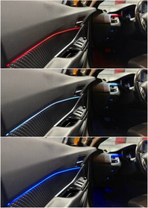 Toyota CH-R with Ambitrim digital ambient lighting collage 2