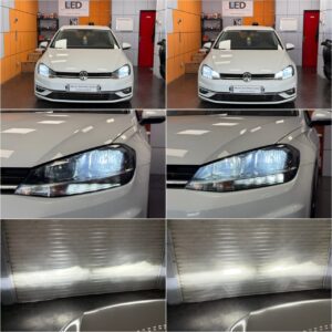 VW Golf 7.5 with Osram Night Breaker LED Smart H7 low beam + Philips Ultinon Access H9 high beam collage